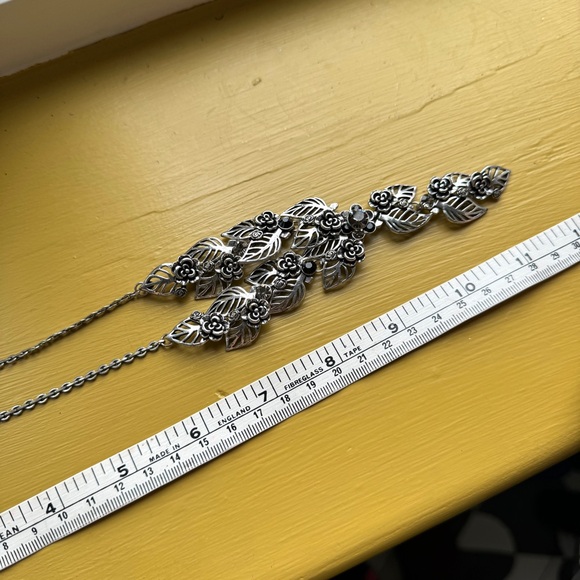 Leaf & Floral Drop Necklace - Picture 5 of 7